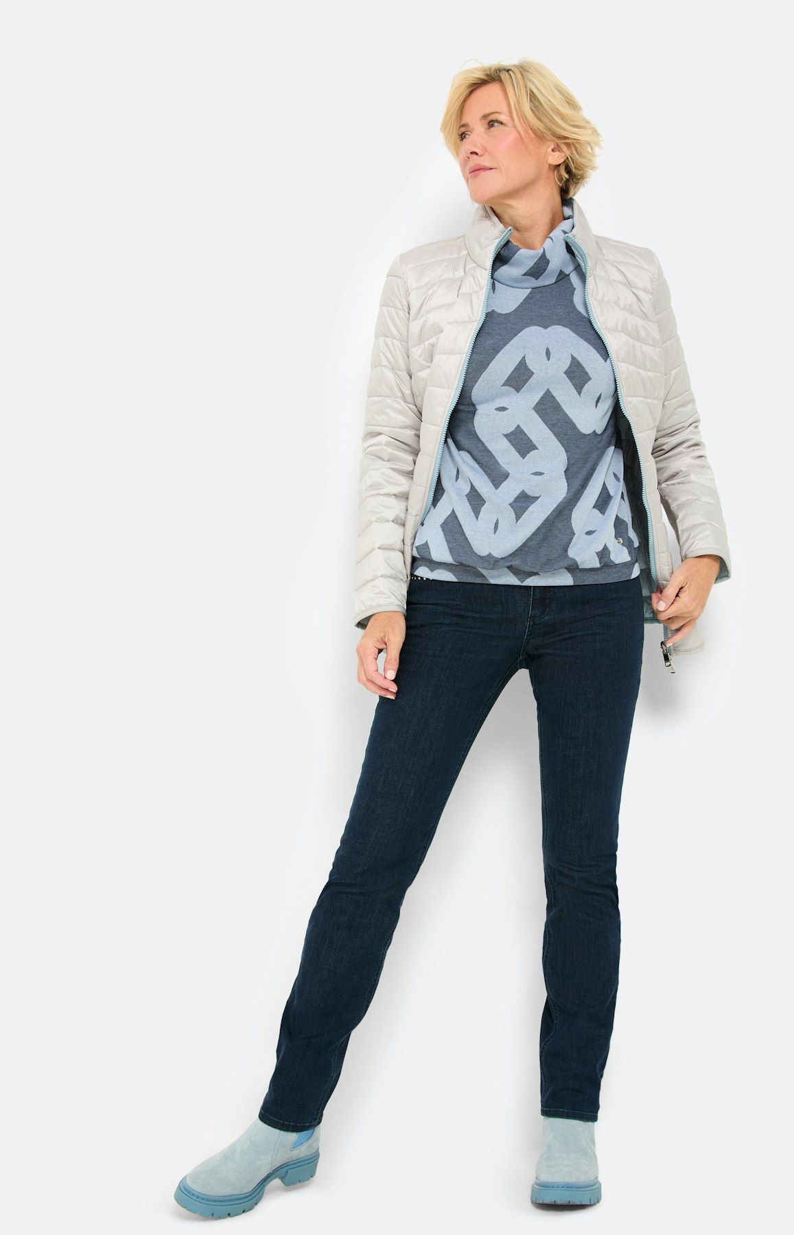 Shirt met lange mouwen en col, marine