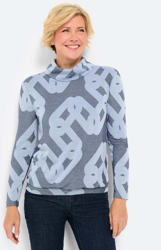 Langarmshirt mit Rollkragen, marine