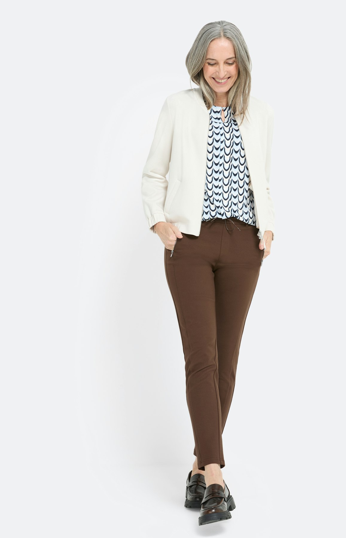 Shirt met lange mouwen en oogje, marine