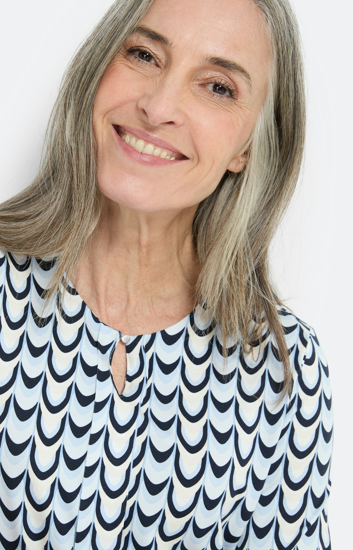 Shirt met lange mouwen en oogje, marine