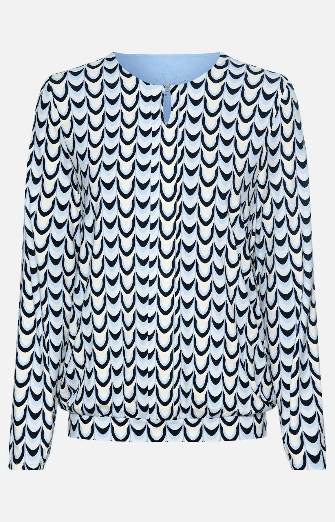 Shirt met lange mouwen en oogje, marine