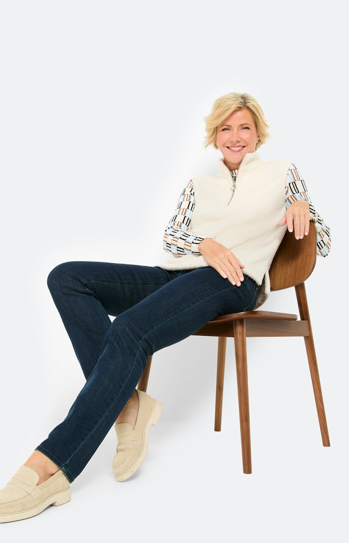 Slip-over van imitatiebont, crème