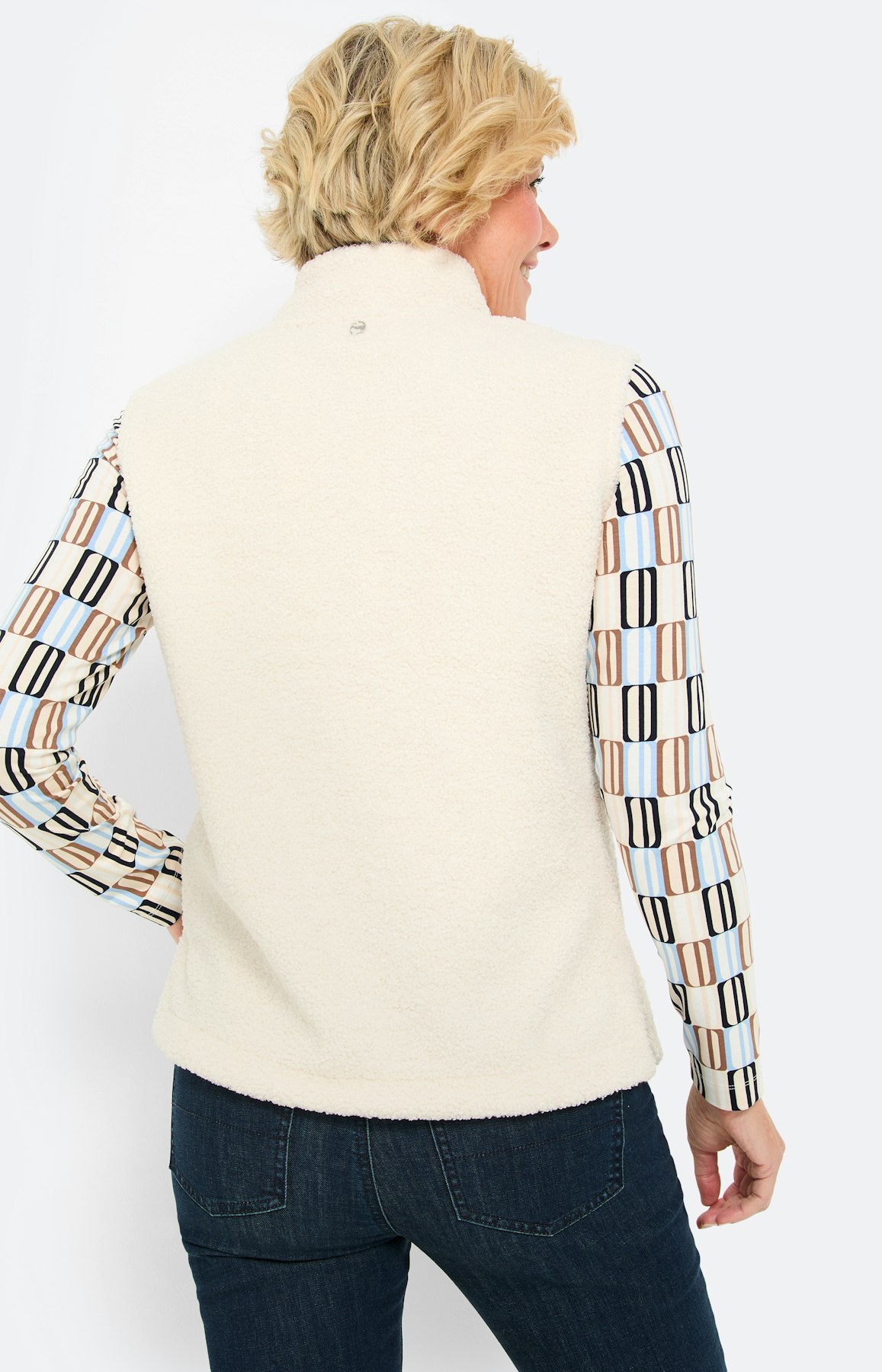 Slip-over van imitatiebont, crème