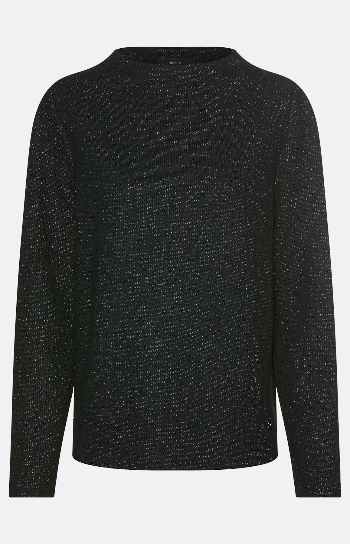 Sweatshirt met glittereffect, zwart