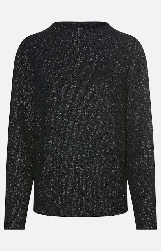 Sweatshirt met glittereffect, zwart