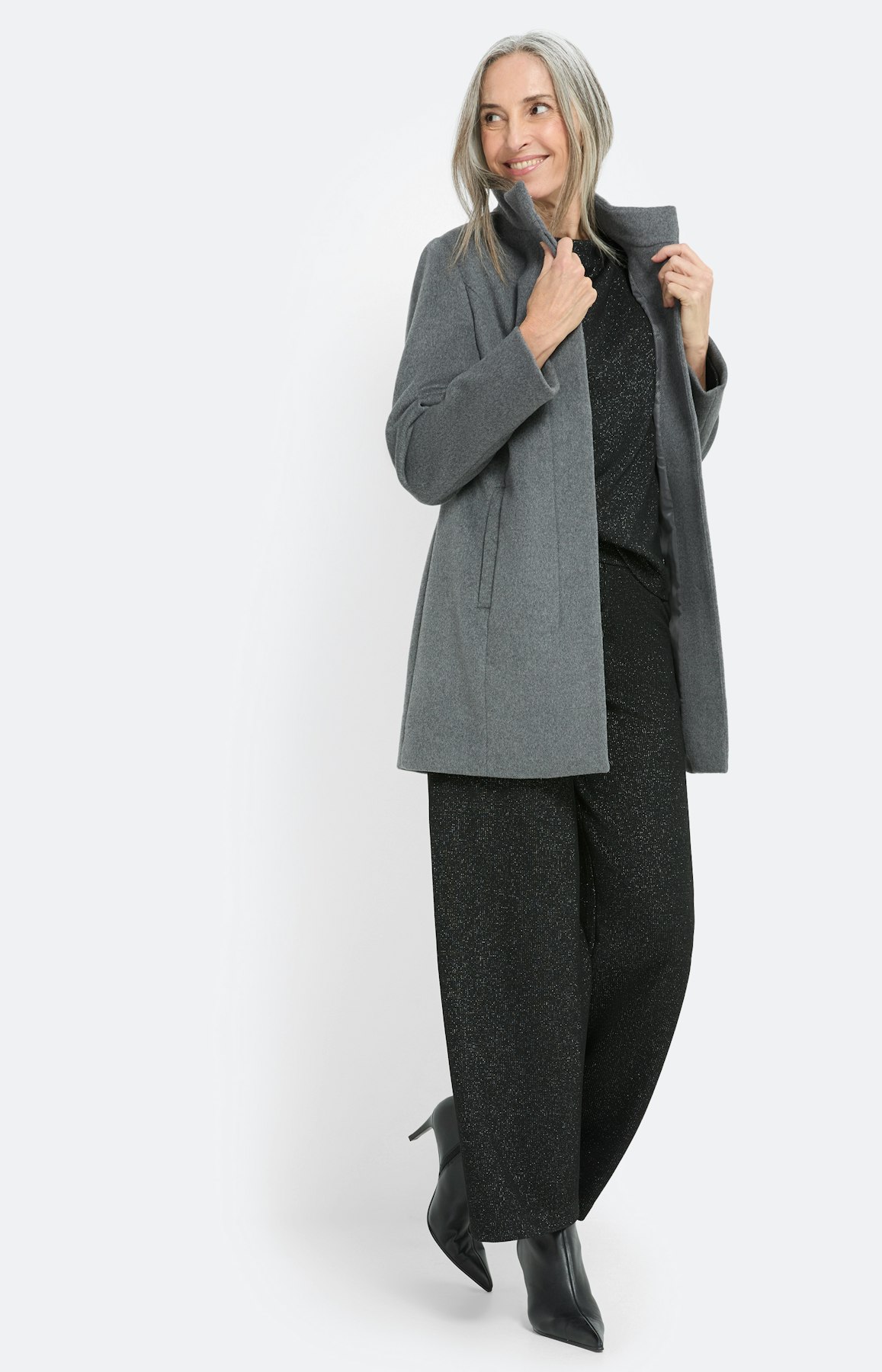 Sweatshirt met glittereffect, zwart