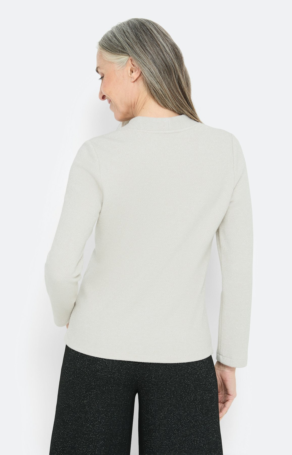 Sweatshirt met glittereffect, crème