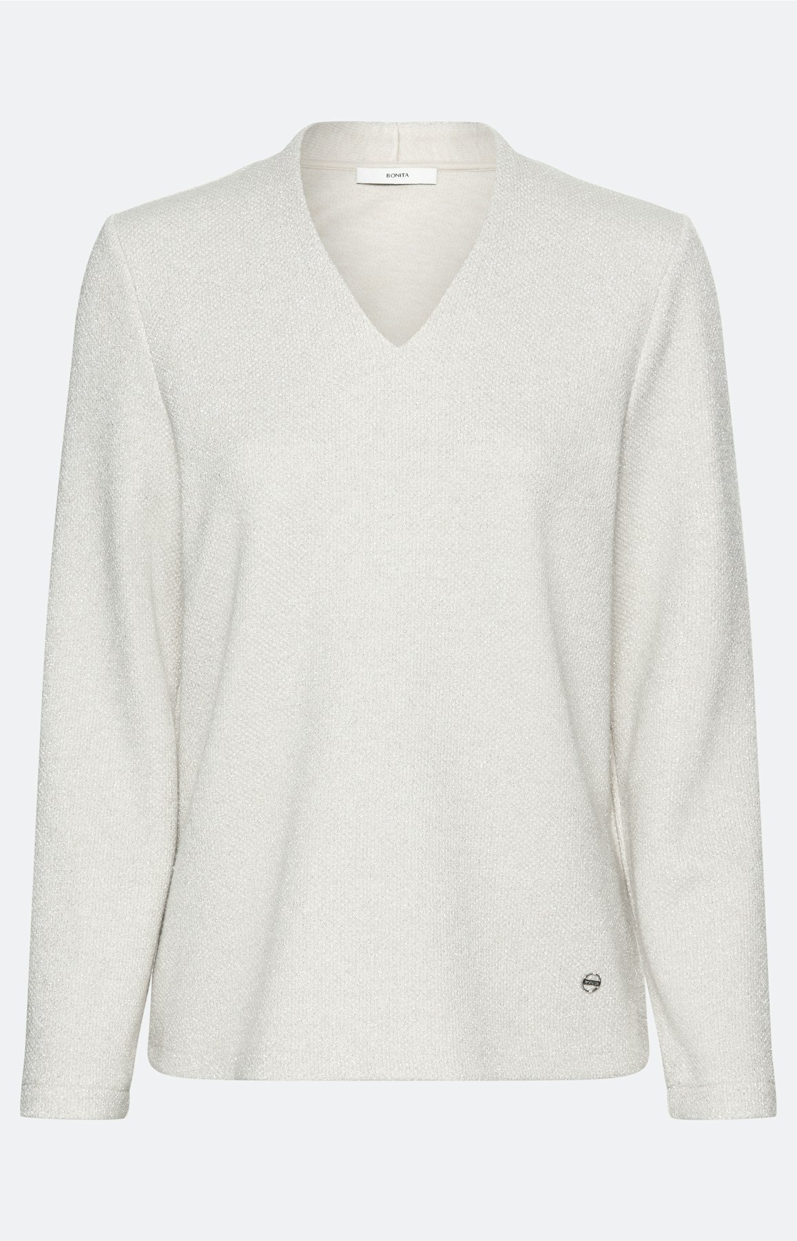 Sweatshirt met glittereffect, crème