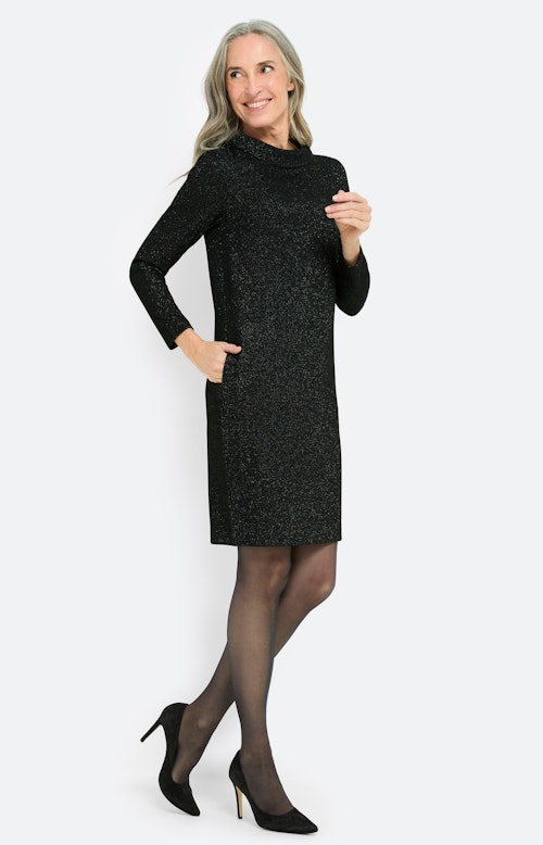 Jurk met glittereffect, zwart