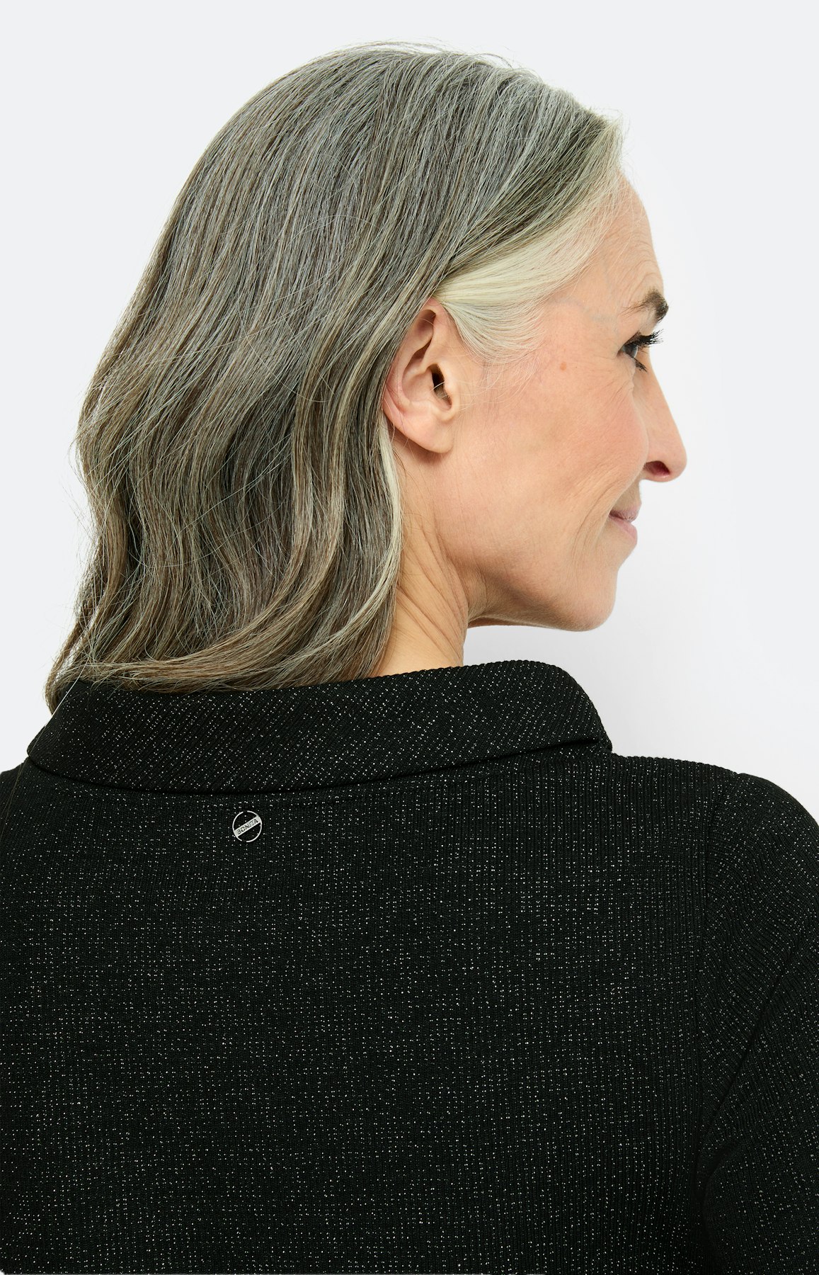 Jurk met glittereffect, zwart