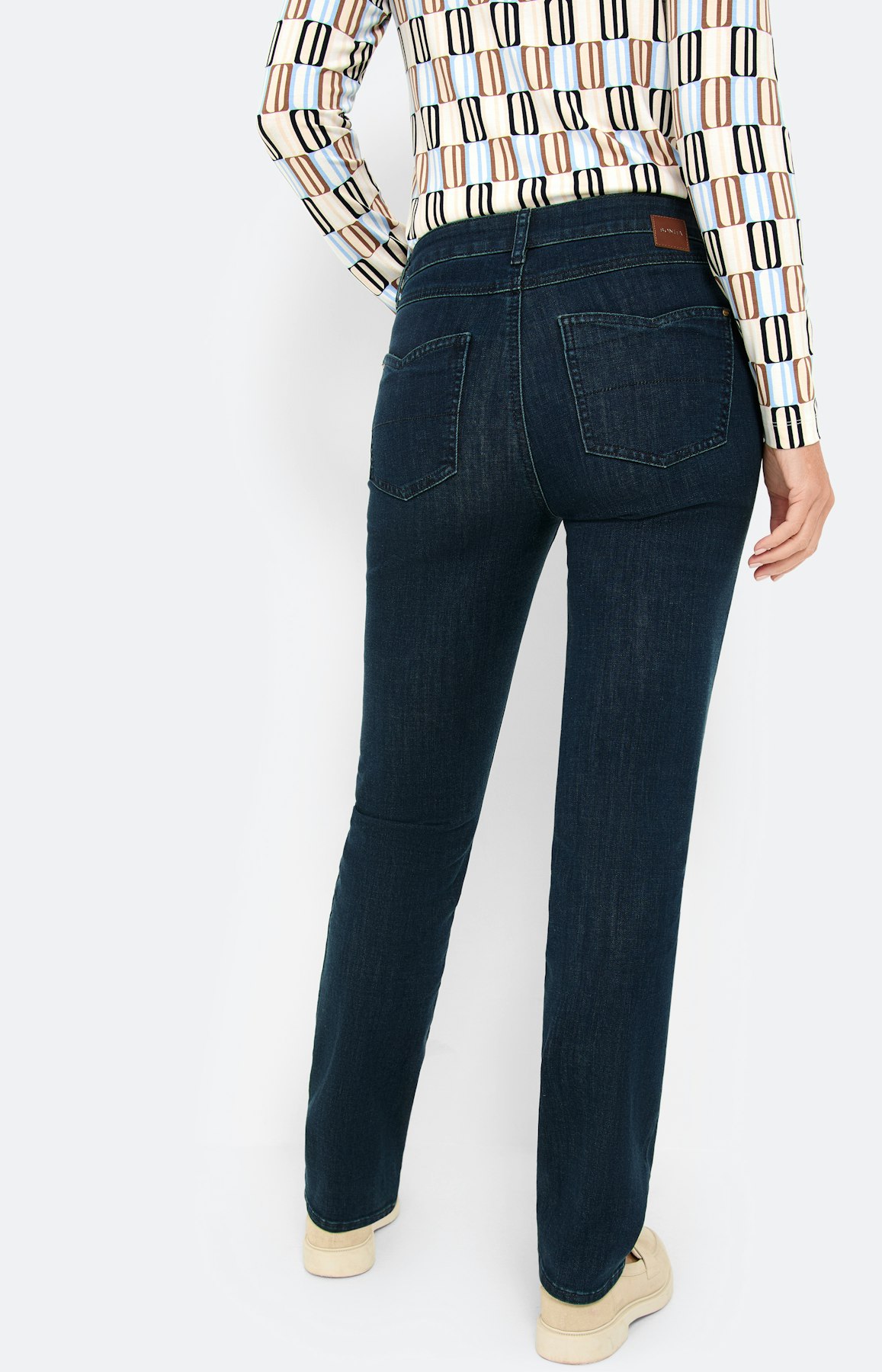 Jeans, straight fit 32 inch, donkerblauw