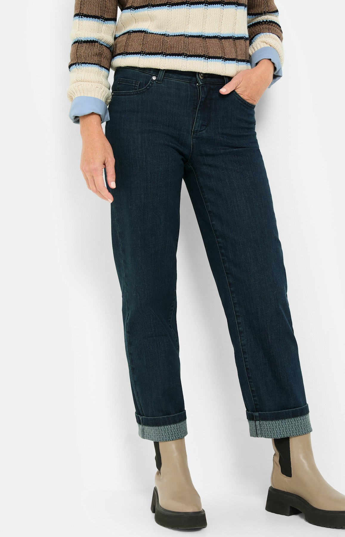 Jeans, wijde pijpen 30 inch, donkerblauw