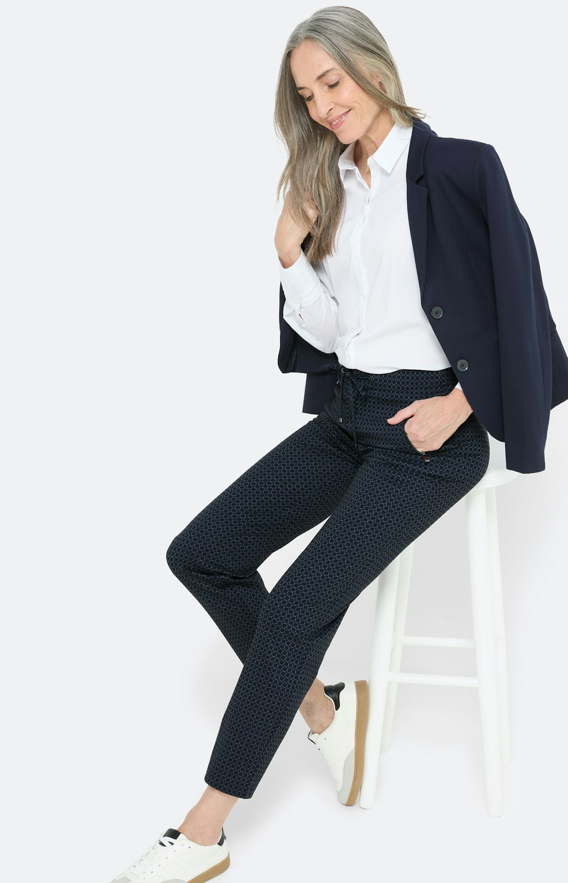 Jogpant mit Print 30Inch, marine