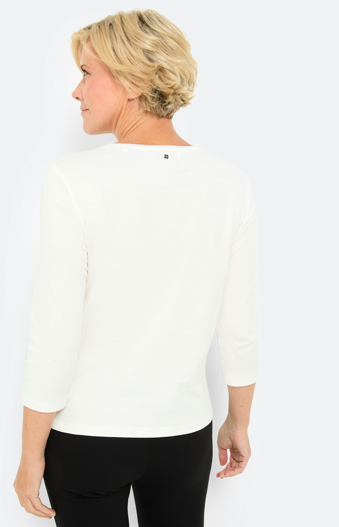 Shirt met bloemenapplicatie, wit