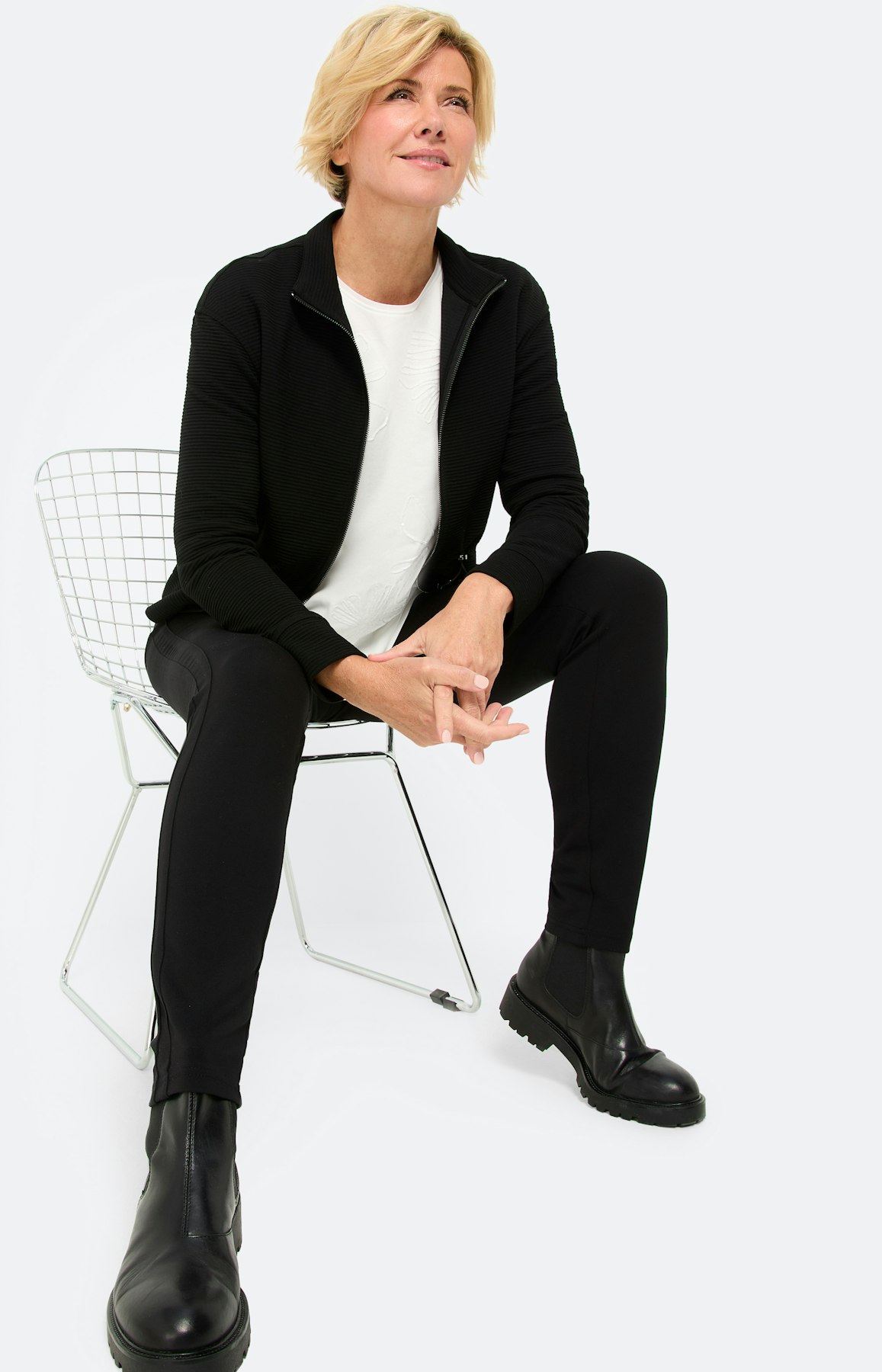 Shirt met bloemenapplicatie, wit