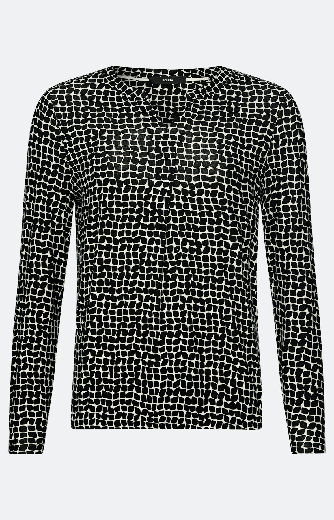 Shirt met elastische zoom, zwart