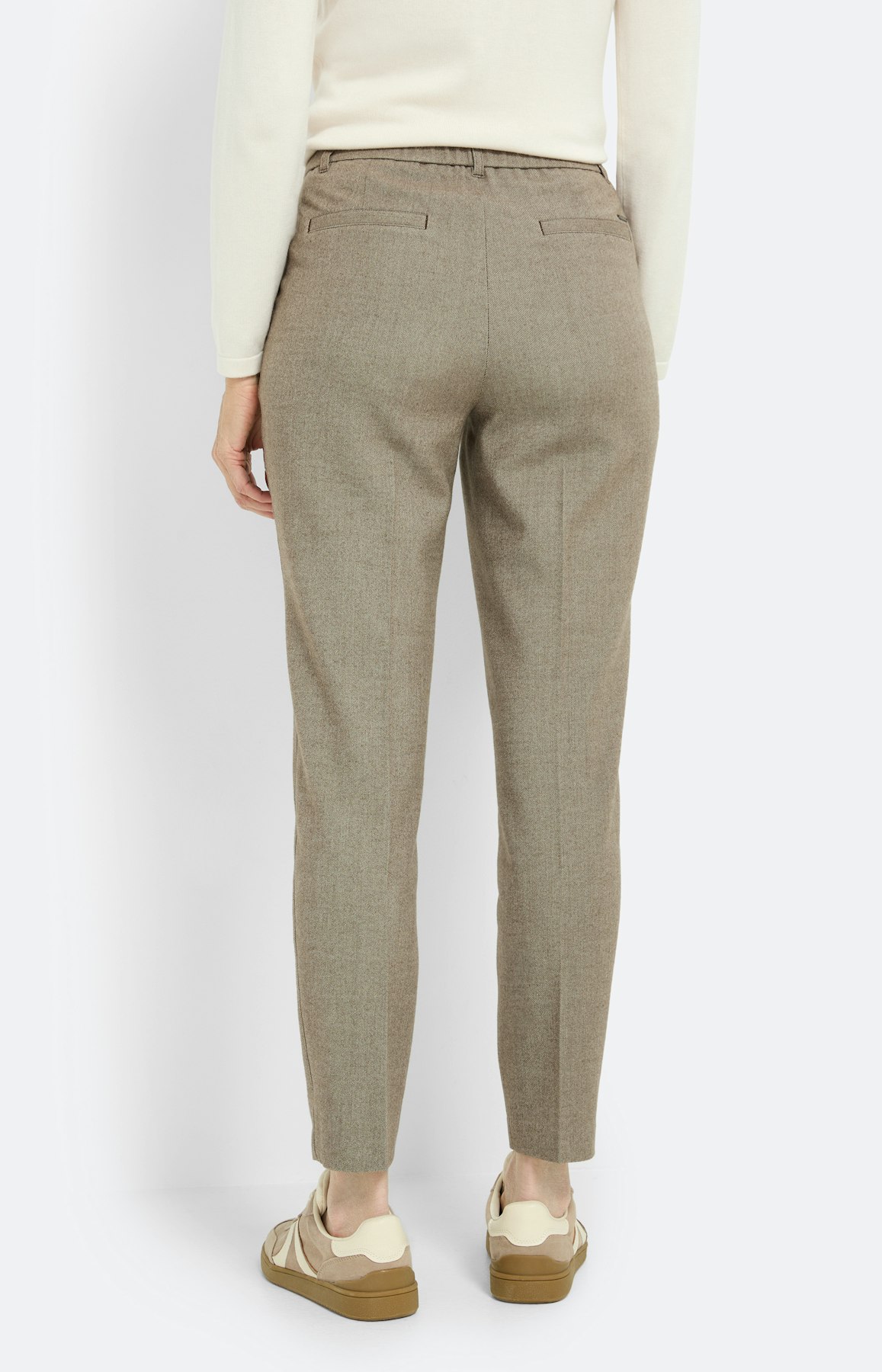 Broek met smalle pijpen 30 inch, taupe