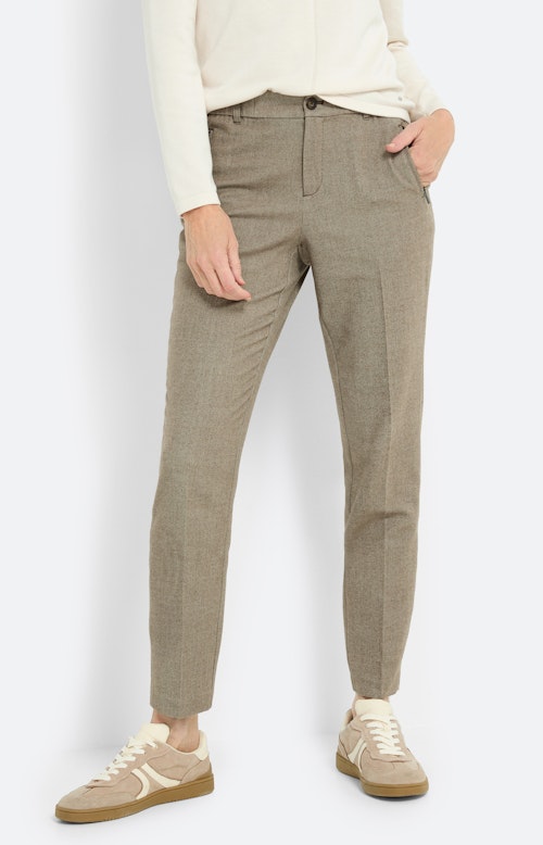 Broek met smalle pijpen 30 inch, taupe