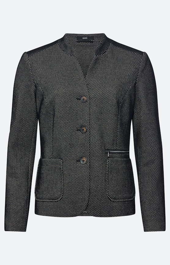 Blazer met tweekleurige structuur, zwart