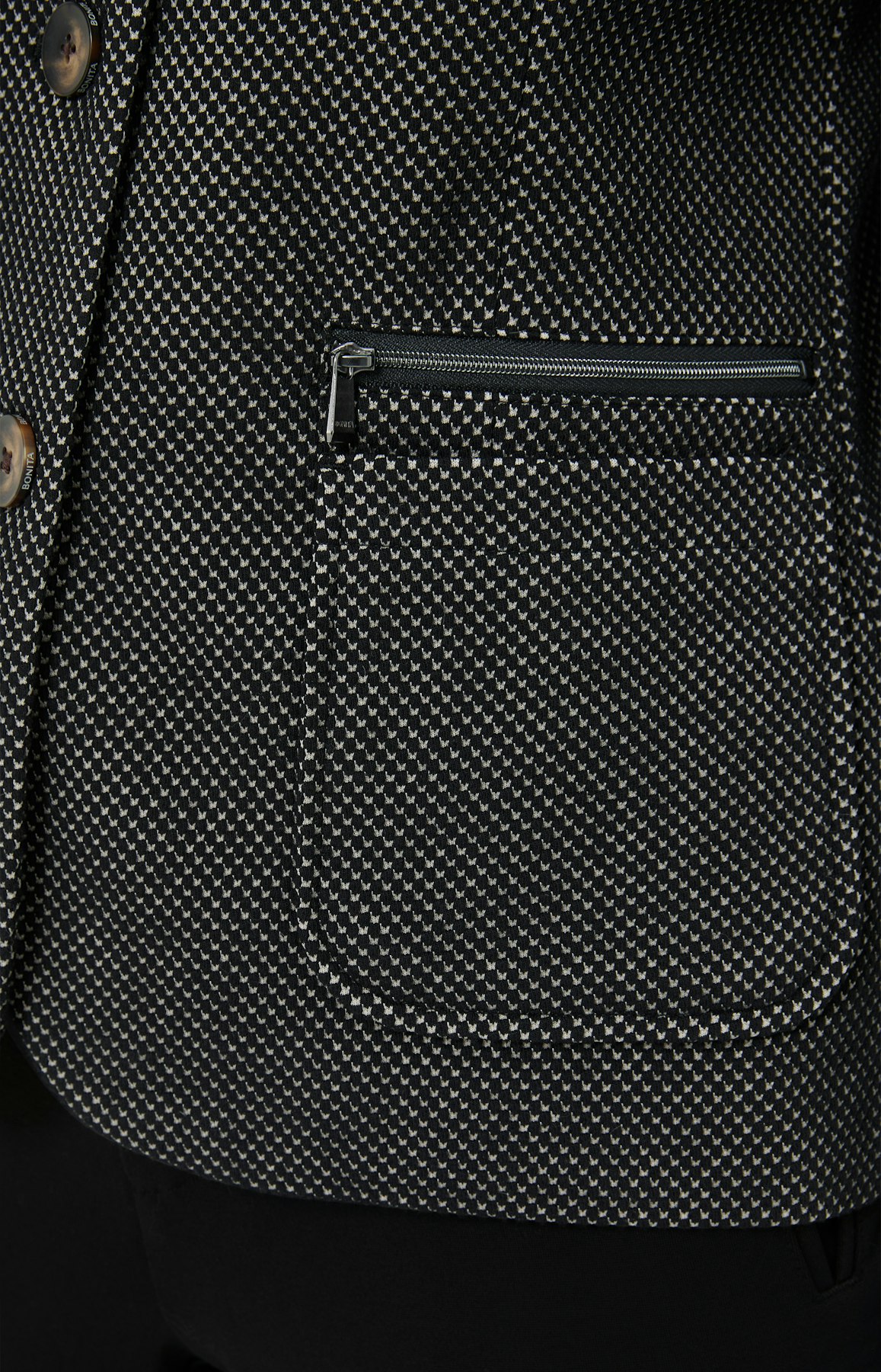 Blazer met tweekleurige structuur, zwart