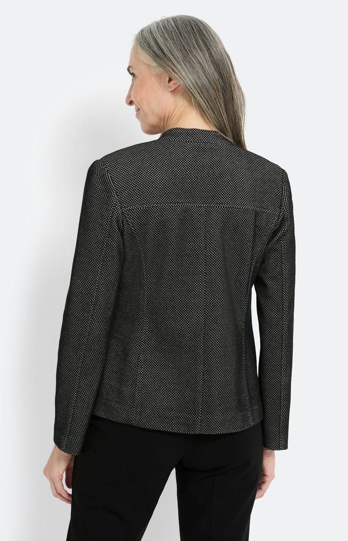 Blazer met tweekleurige structuur, zwart