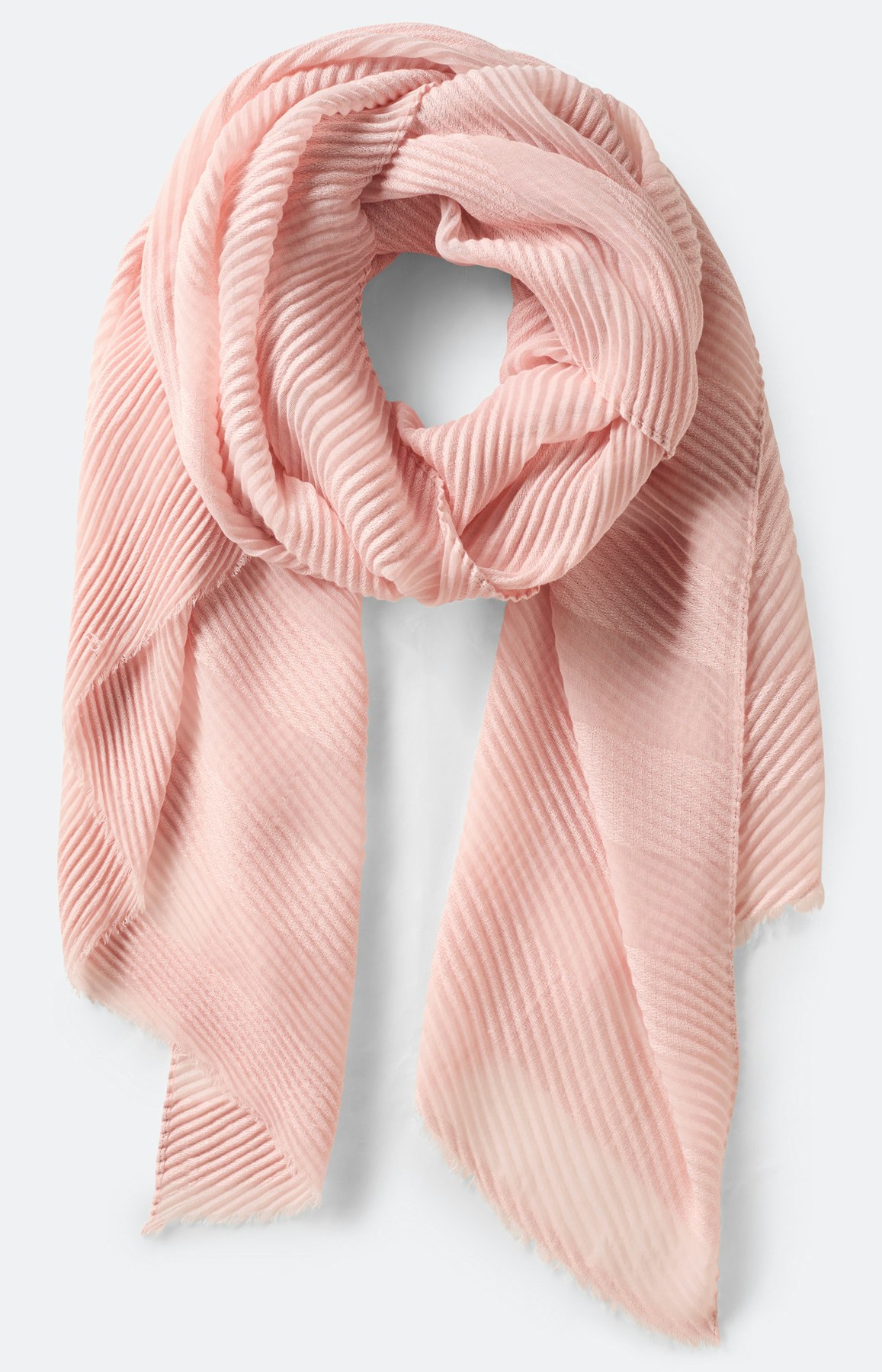 Sjaal met plisséplooien, lichtroze