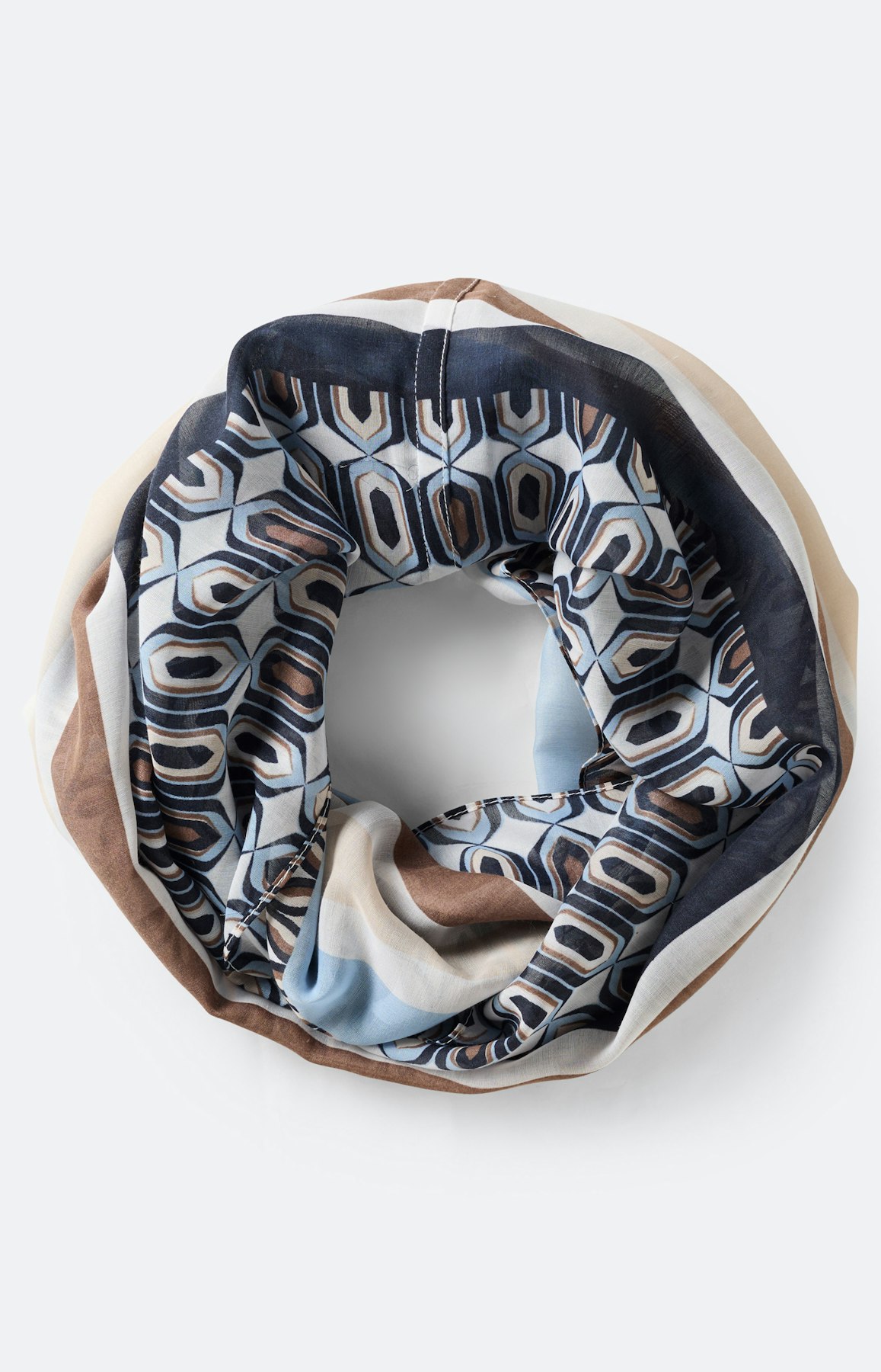 Colsjaal met print all-over, marine