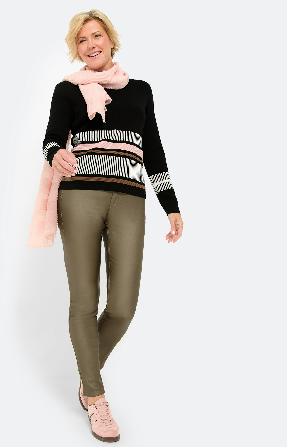 Trui met streepdessin, zwart