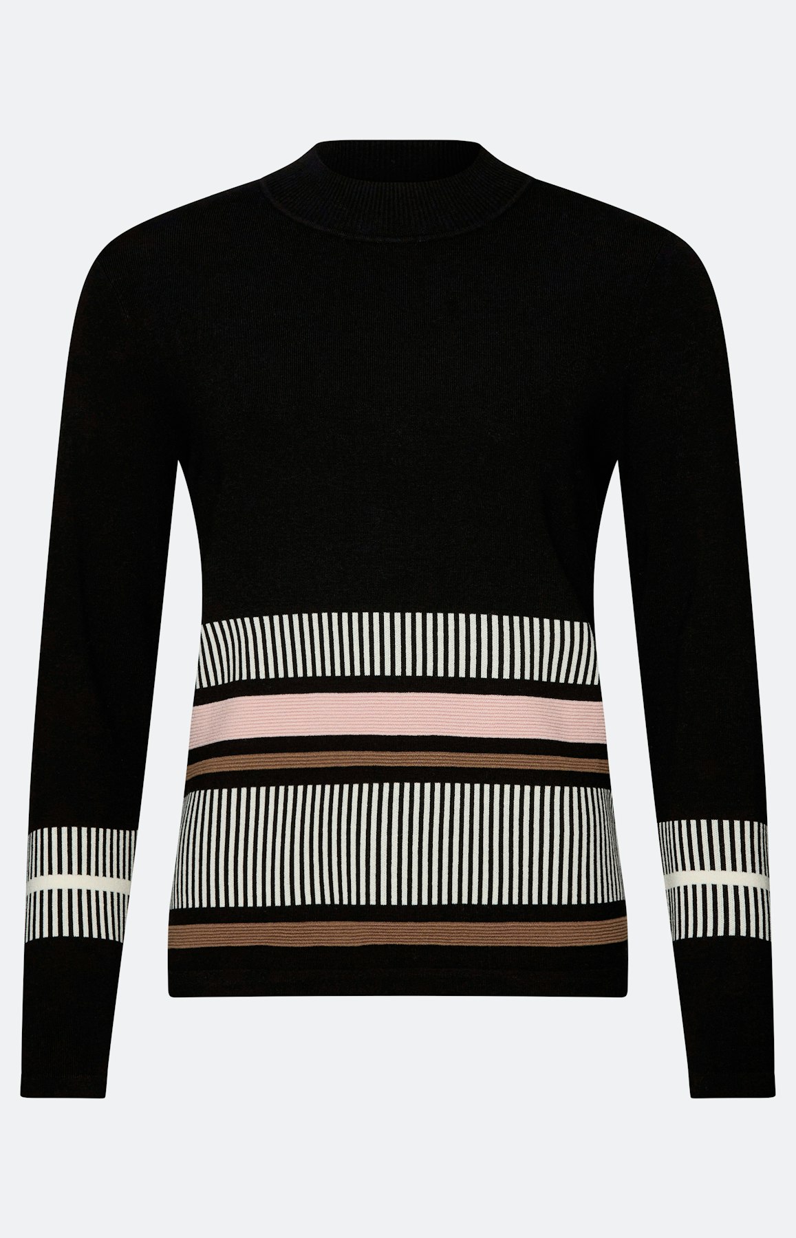 Trui met streepdessin, zwart