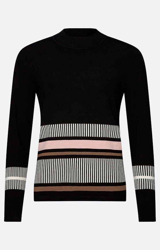 Trui met streepdessin, zwart