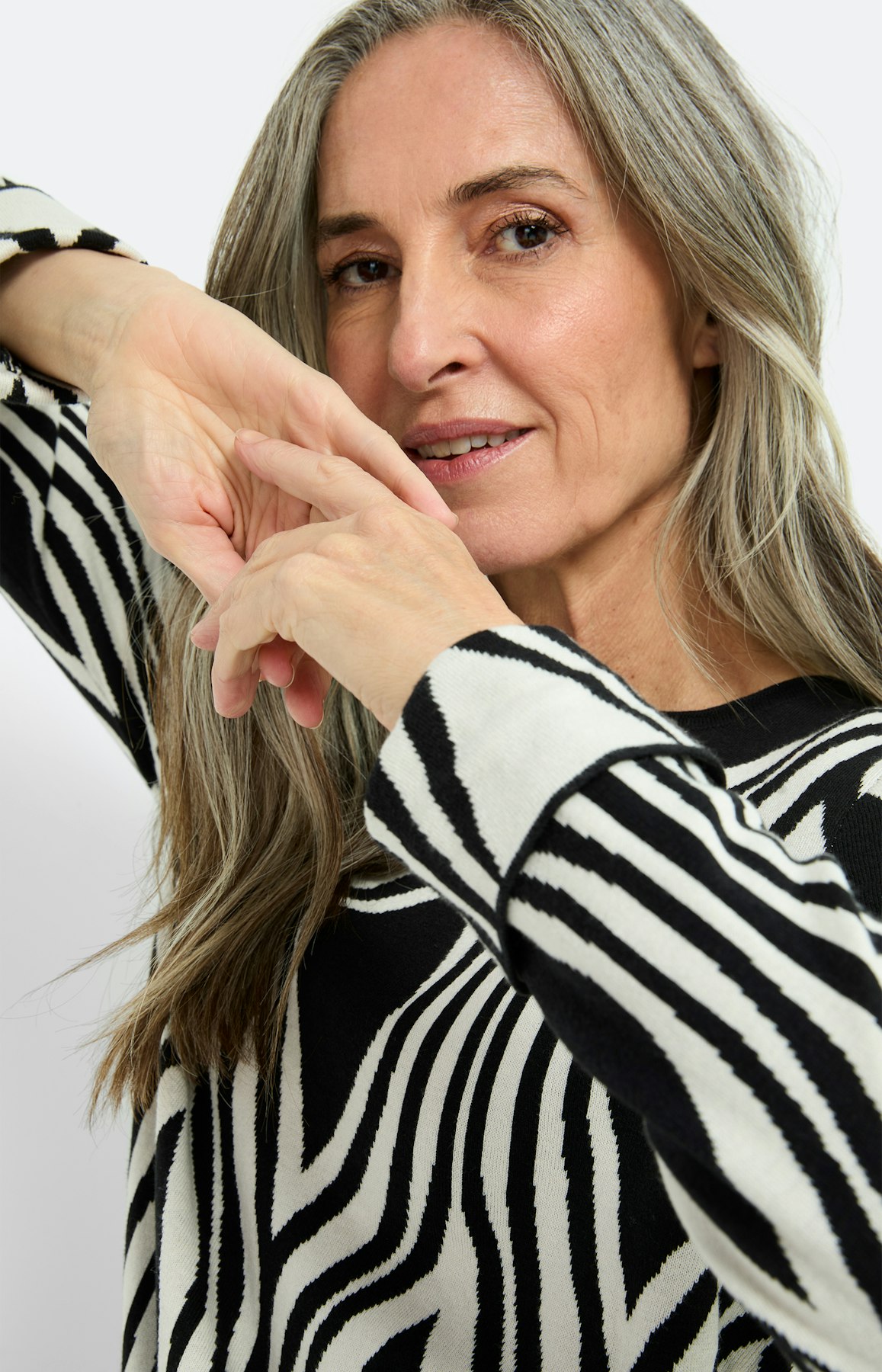 Trui met jacquardmotief, zwart