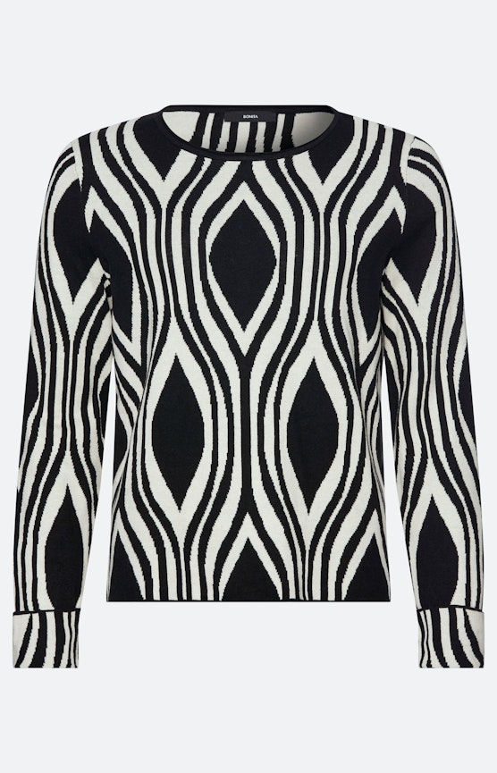 Trui met jacquardmotief, zwart