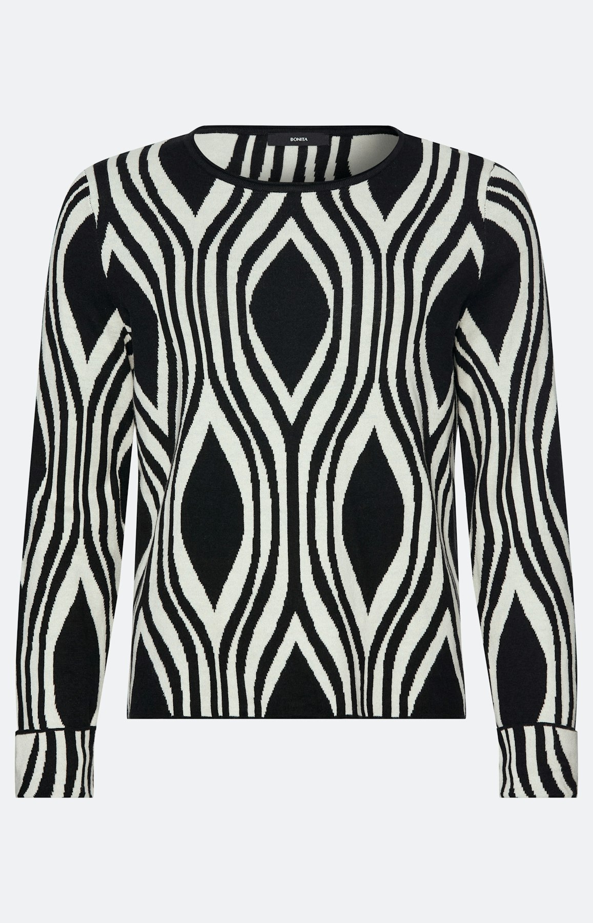 Trui met jacquardmotief, zwart