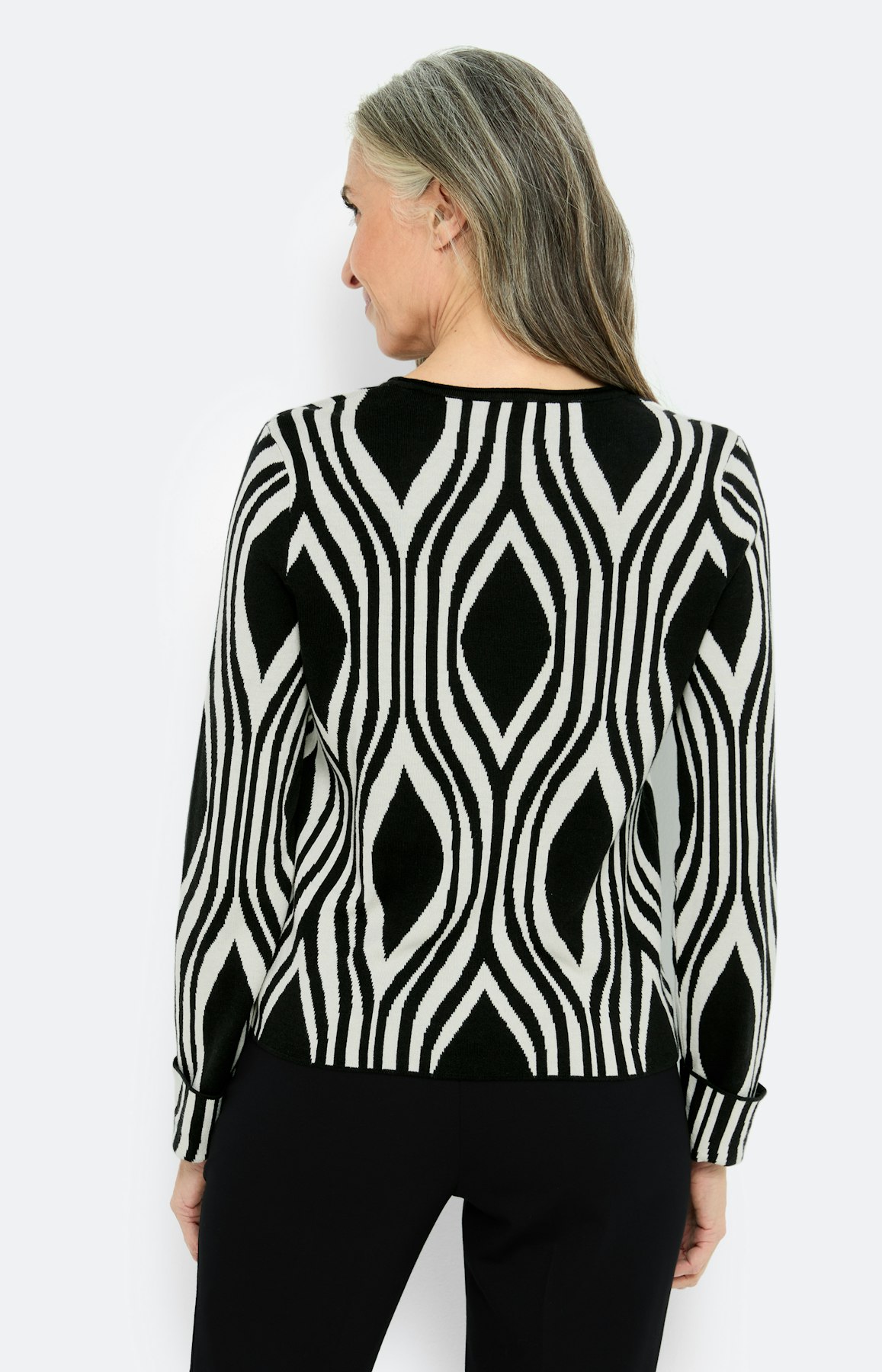 Trui met jacquardmotief, zwart