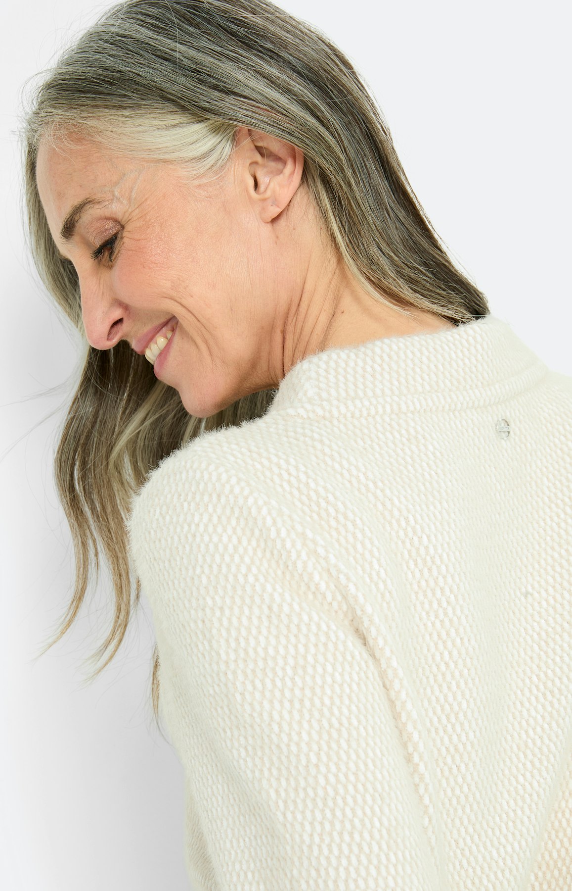 Sweatshirt in laagjes-look, crème