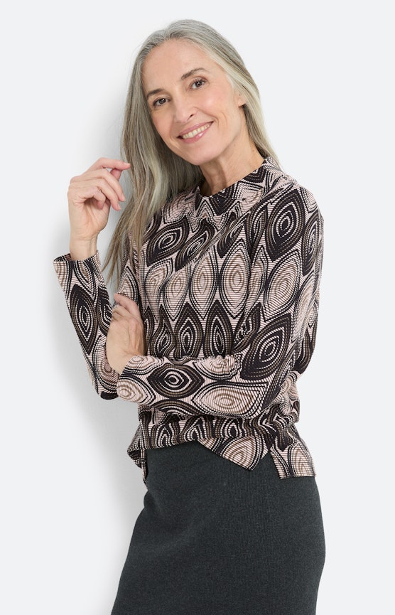 Sweatshirt mit Riffelstruktur, rosa