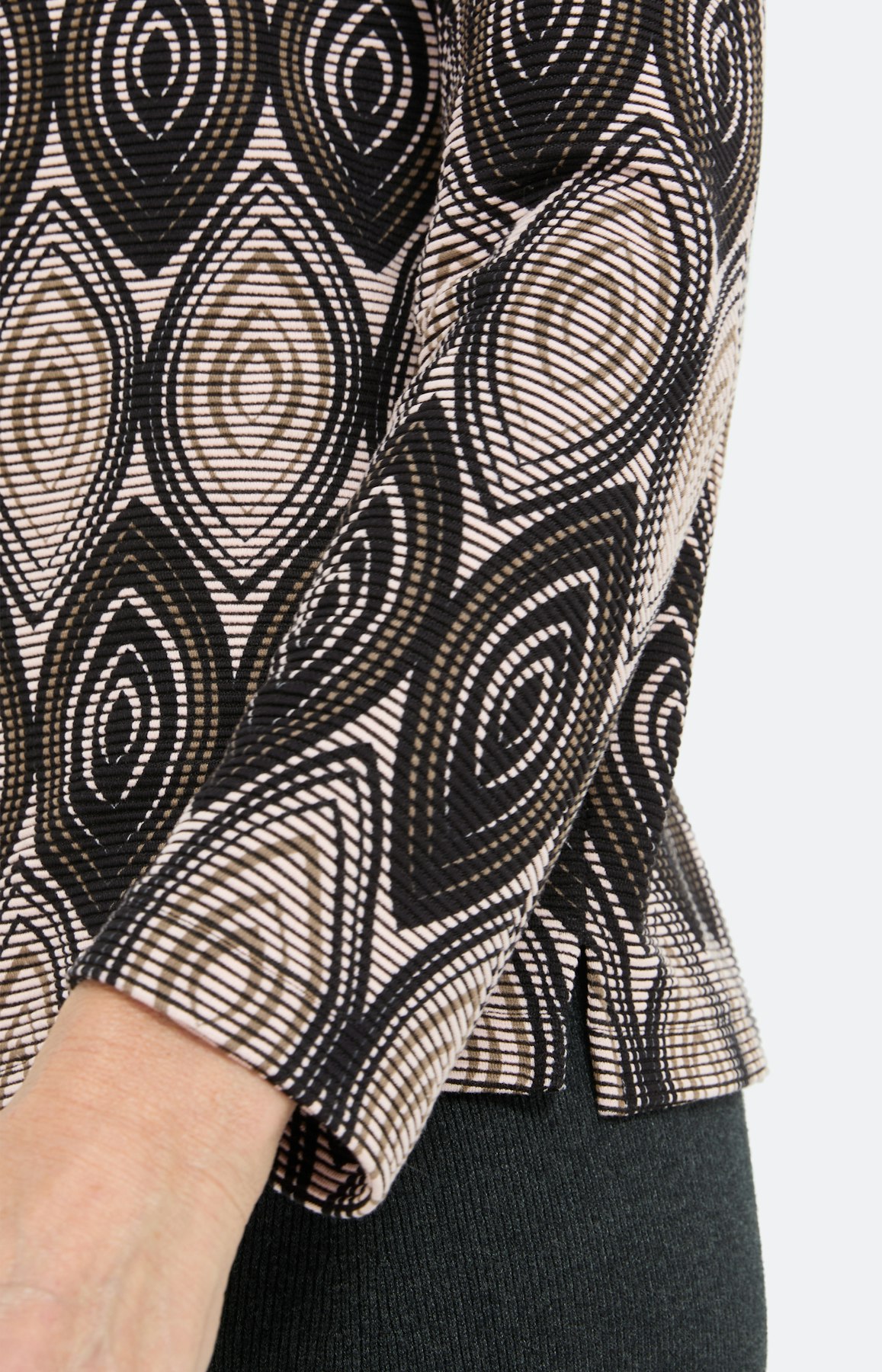 Sweatshirt met ribbelstructuur, roze