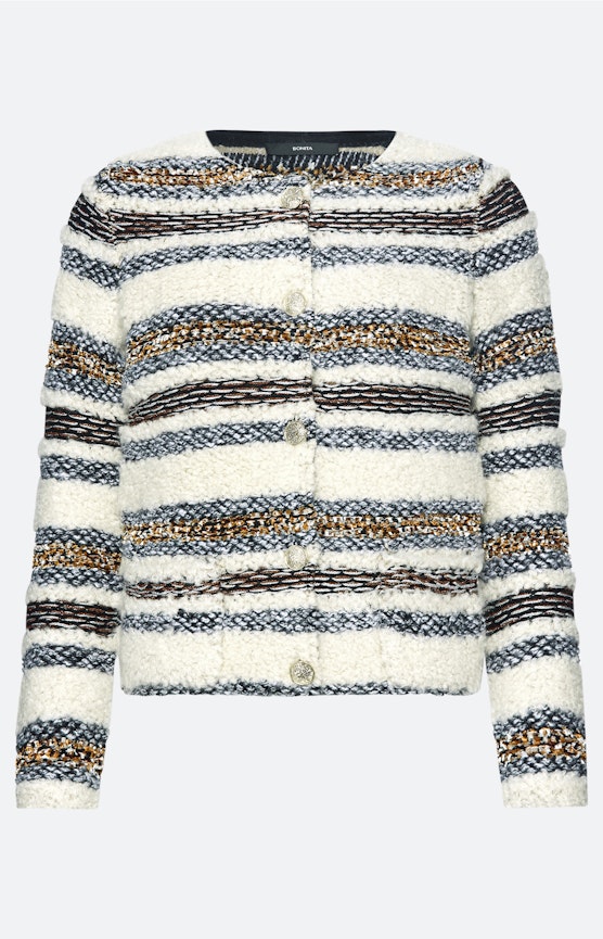 Cardigan met strepen-effect, taupe