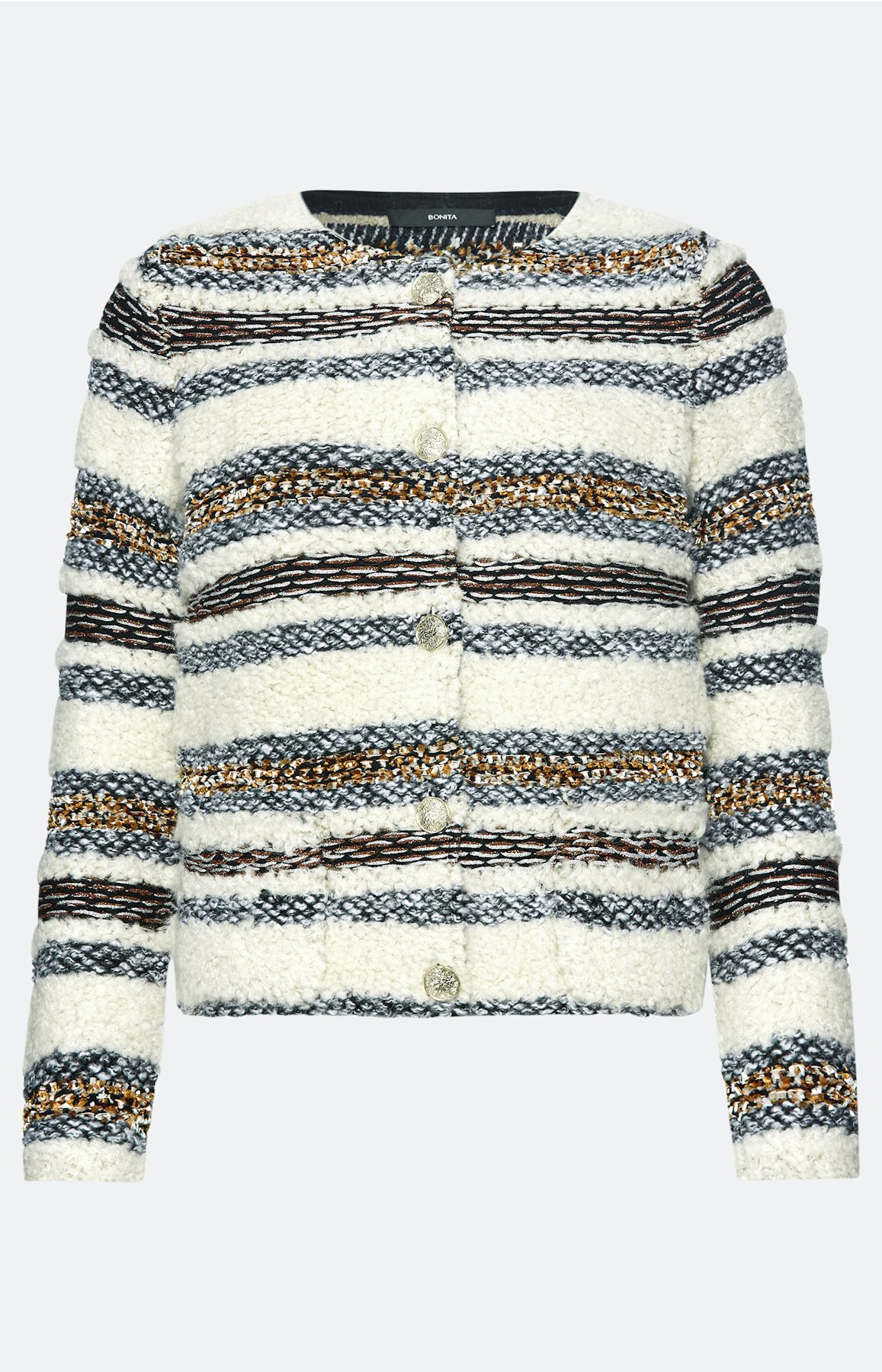 Cardigan met strepen-effect, taupe