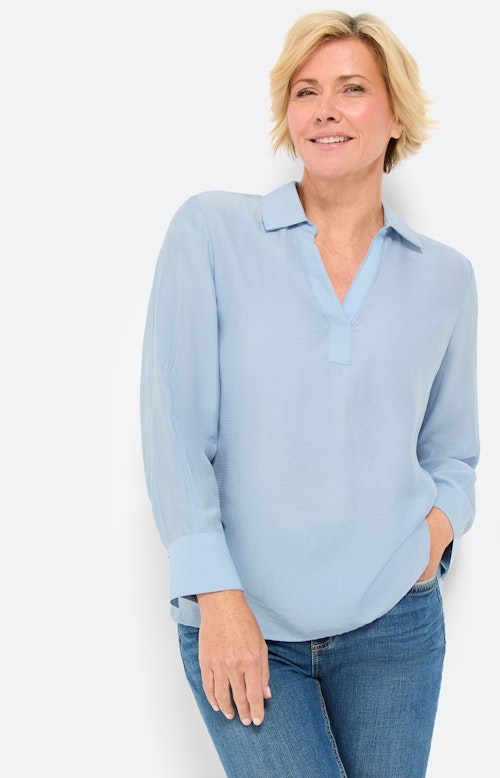 Blouse met streepstructuur, blauw