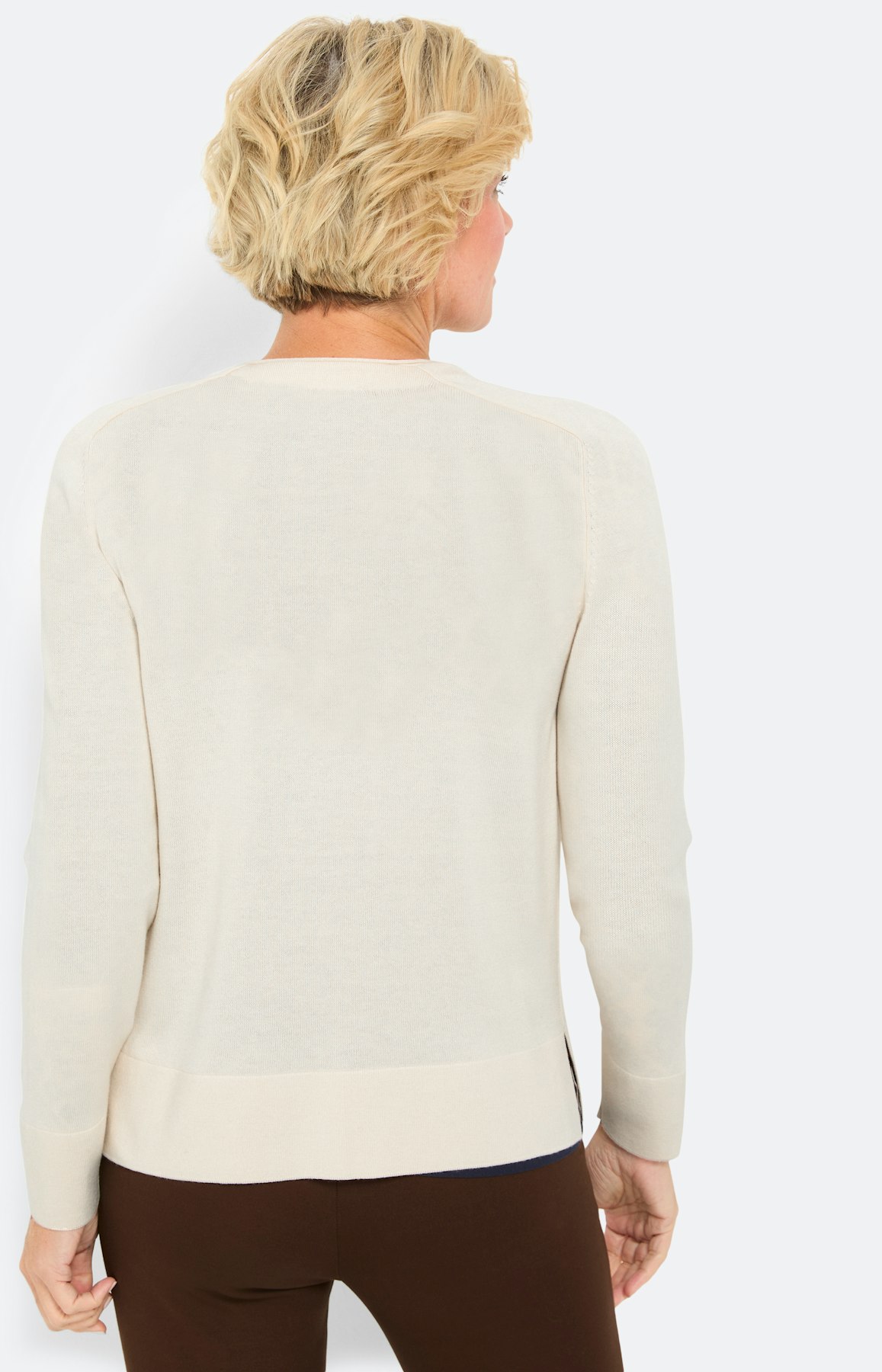 Vest met jukstuk, crème