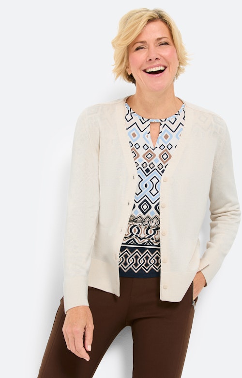 Vest met jukstuk, crème