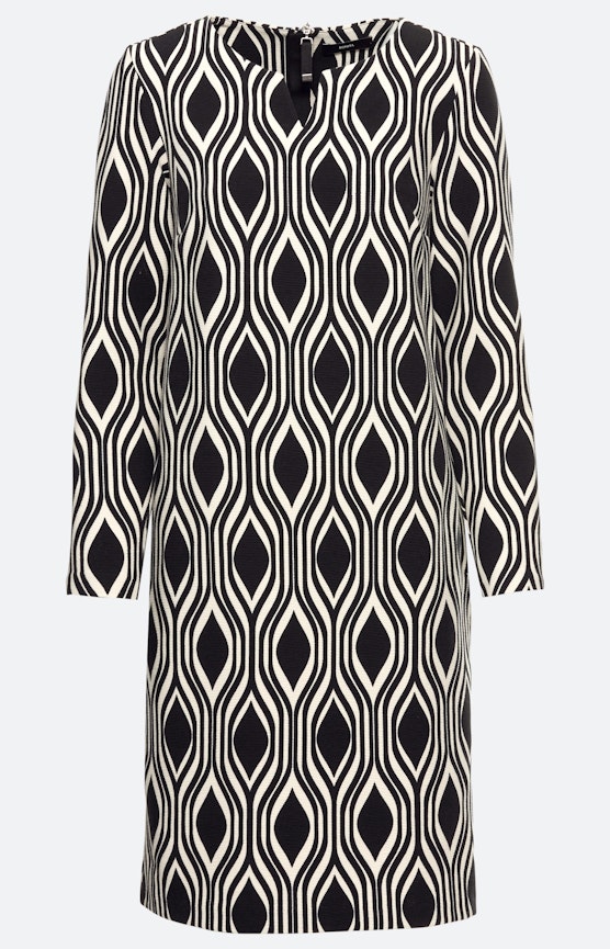 Jurk met grafische print, zwart