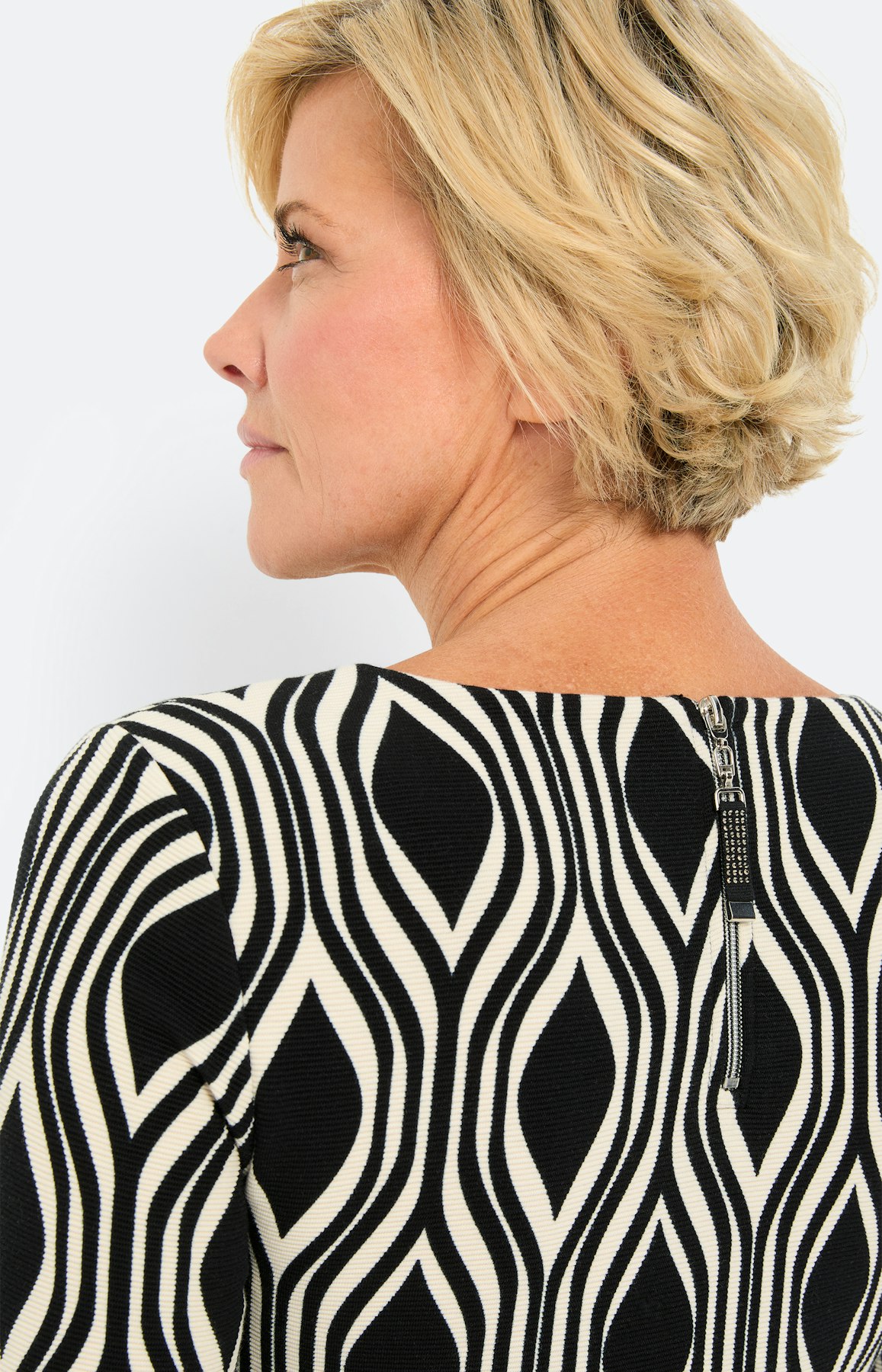 Jurk met grafische print, zwart