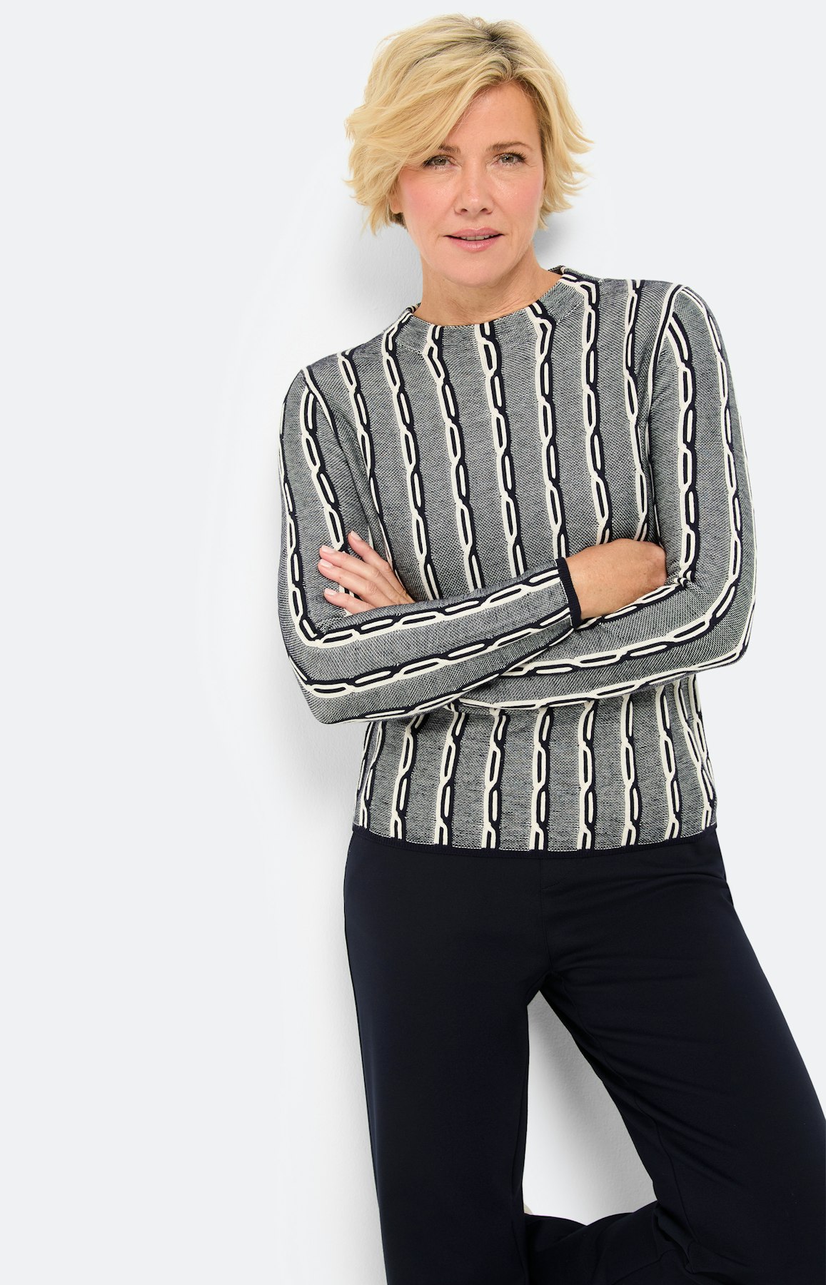 Trui met 3D-motief, marine