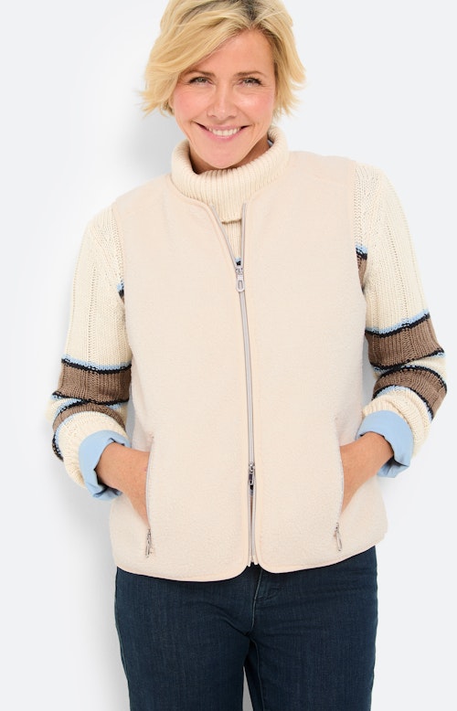 Mouwloos vest van imitatiebont, wit