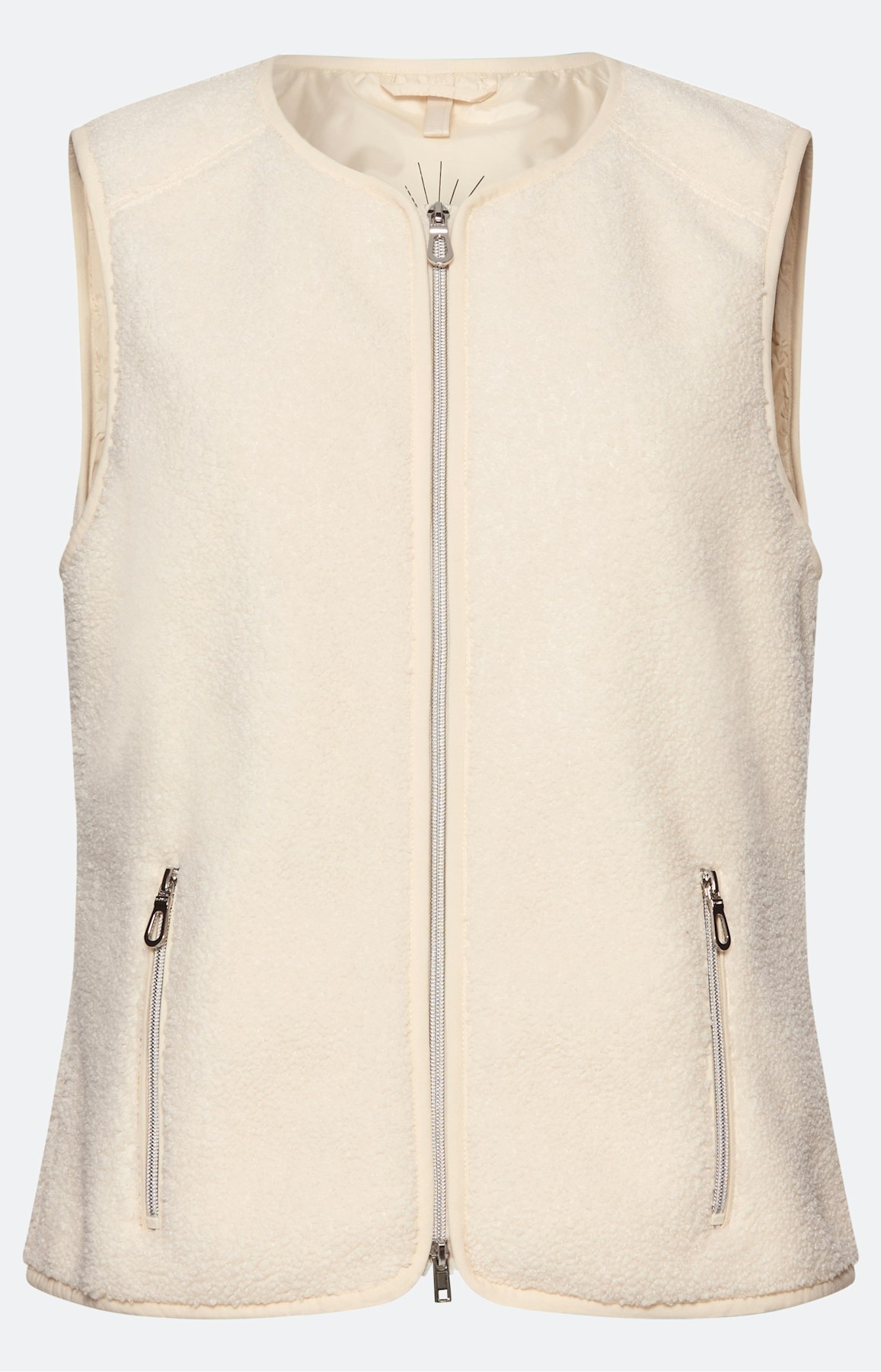 Mouwloos vest van imitatiebont, wit