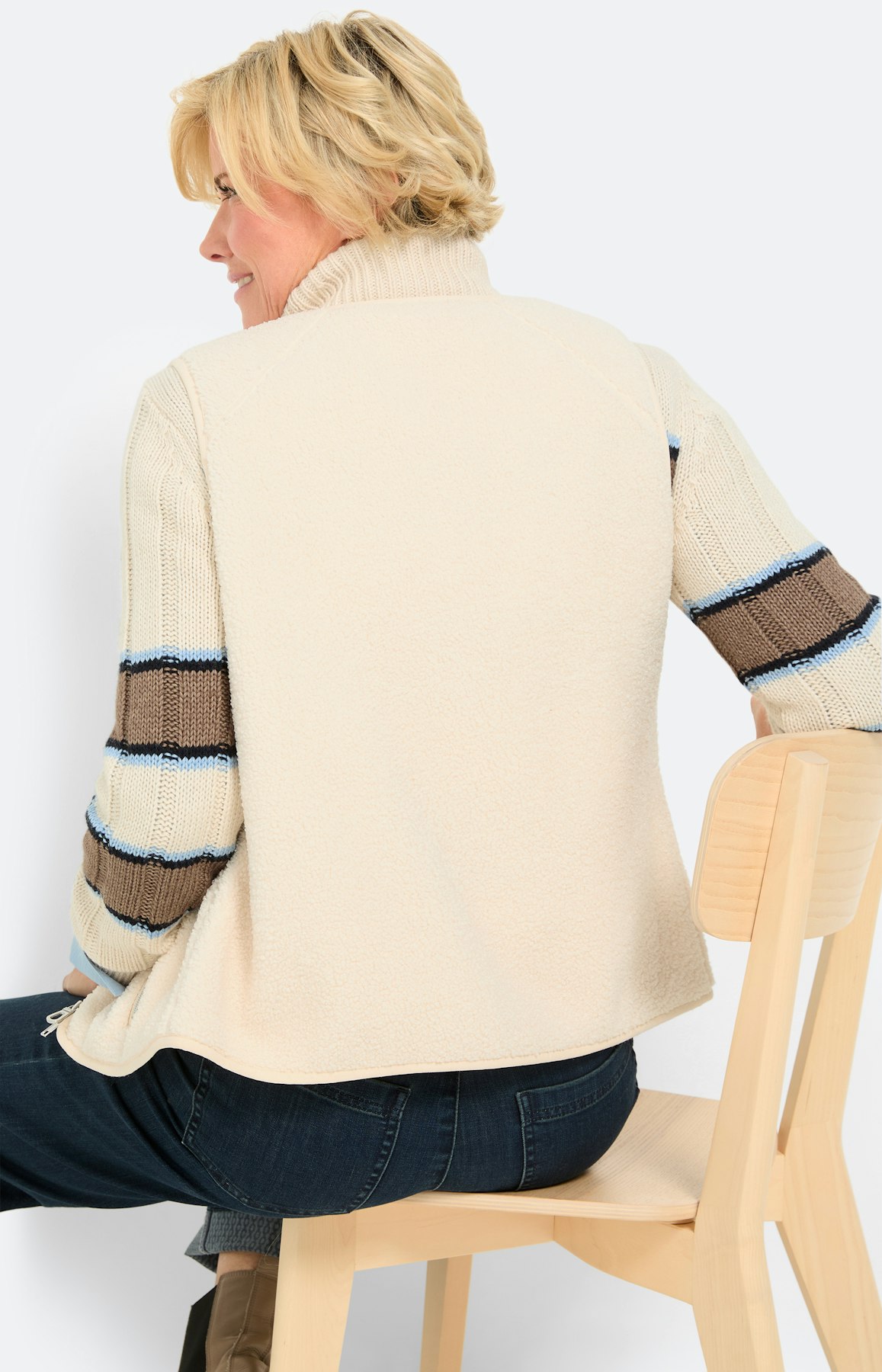 Mouwloos vest van imitatiebont, wit