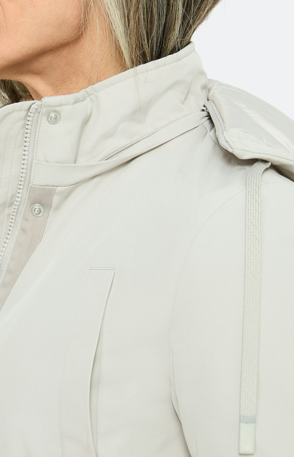 Parka met rijgkoord in de taille, grijs