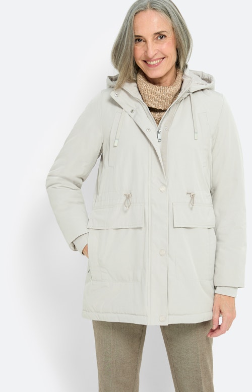 Parka met rijgkoord in de taille, grijs